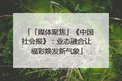 「媒体聚焦」《中国社会报》：业态融合让福彩焕发新气象