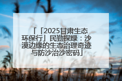 「2025甘肃生态环保行」民勤探绿：沙漠边缘的生态治理奇迹与防沙治沙密码