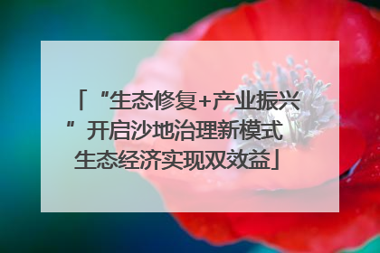 “生态修复+产业振兴”开启沙地治理新模式 生态经济实现双效益