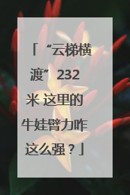 “云梯横渡”232米 这里的牛娃臂力咋这么强？