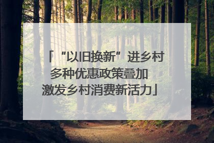 “以旧换新”进乡村 多种优惠政策叠加 激发乡村消费新活力