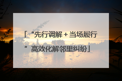 “先行调解＋当场履行”高效化解邻里纠纷