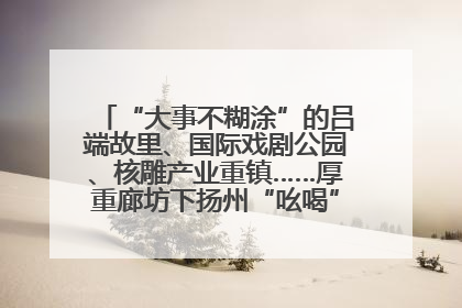 “大事不糊涂”的吕端故里、国际戏剧公园、核雕产业重镇……厚重廊坊下扬州“吆喝”优质文旅资源