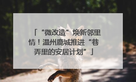 “微改造”焕新邻里情！温州鹿城推进“巷弄里的安居计划”