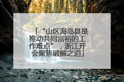 “山区海岛县是推动共同富裕的工作难点”，浙江开会聚焦破解之道