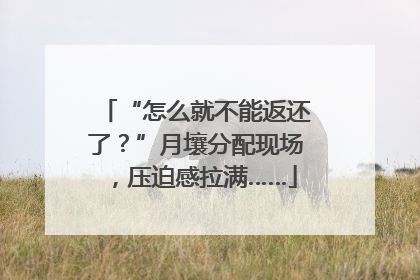 “怎么就不能返还了？”月壤分配现场，压迫感拉满……