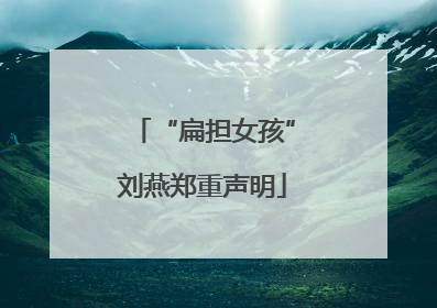 “扁担女孩”刘燕郑重声明