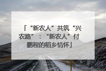 “新农人”共筑“兴农路”：“新农人”付鹏程的稻乡情怀