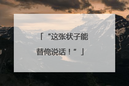 “这张状子能替俺说话！”