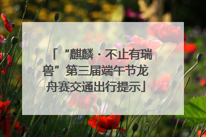 “麒麟・不止有瑞兽”第三届端午节龙舟赛交通出行提示