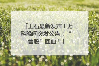 王石最新发声！万科晚间突发公告：“售股”回血！