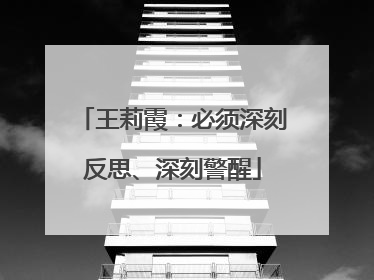 王莉霞：必须深刻反思、深刻警醒