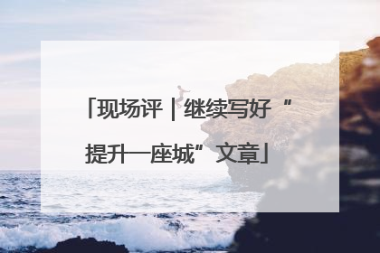 现场评｜继续写好“提升一座城”文章