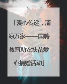 爱心传递，清凉万家——国聘教育助农扶贫爱心捐赠活动