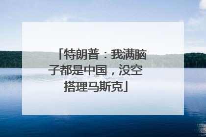 特朗普：我满脑子都是中国，没空搭理马斯克