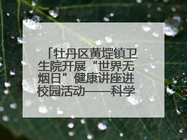 牡丹区黄堽镇卫生院开展“世界无烟日”健康讲座进校园活动——科学控烟护成长 无烟环境助健康