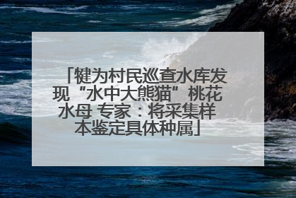 犍为村民巡查水库发现“水中大熊猫”桃花水母 专家：将采集样本鉴定具体种属