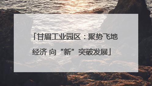 甘眉工业园区：聚势飞地经济 向“新”突破发展