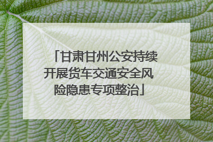 甘肃甘州公安持续开展货车交通安全风险隐患专项整治