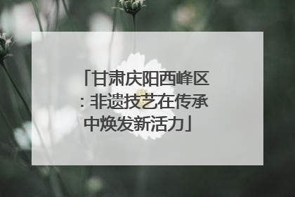 甘肃庆阳西峰区：非遗技艺在传承中焕发新活力
