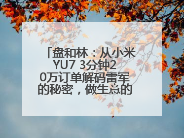 盘和林：从小米YU7 3分钟20万订单解码雷军的秘密，做生意的逻辑变了