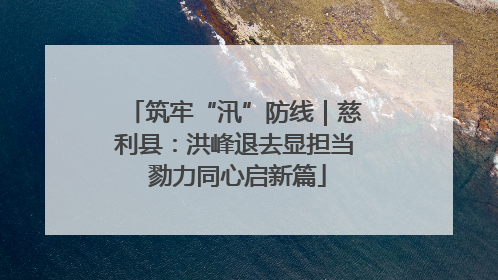 筑牢“汛”防线｜慈利县：洪峰退去显担当 勠力同心启新篇
