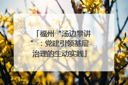 福州“汤边攀讲”：党建引领基层治理的生动实践