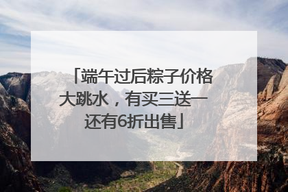 端午过后粽子价格大跳水，有买三送一还有6折出售