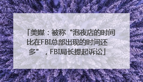 美媒：被称“泡夜店的时间比在FBI总部出现的时间还多”，FBI局长提起诉讼