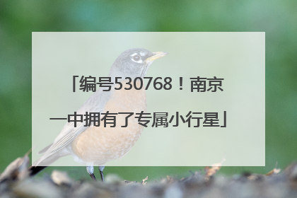 编号530768！南京一中拥有了专属小行星