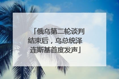 俄乌第二轮谈判结束后，乌总统泽连斯基首度发声