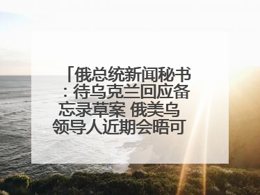 俄总统新闻秘书：待乌克兰回应备忘录草案 俄美乌领导人近期会晤可能性小