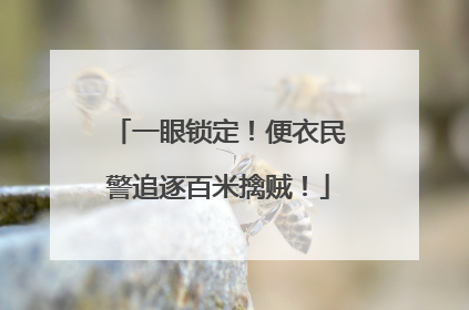 一眼锁定！便衣民警追逐百米擒贼！