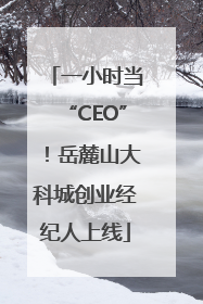 一小时当“CEO”！岳麓山大科城创业经纪人上线