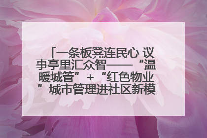 一条板凳连民心 议事亭里汇众智——“温暖城管”+“红色物业”城市管理进社区新模式绘就城市管理社区治理新画卷