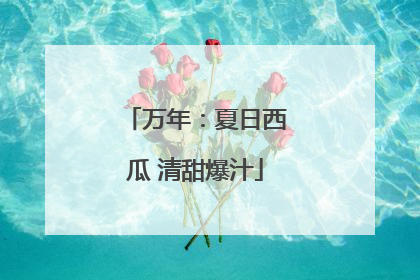 万年：夏日西瓜 清甜爆汁