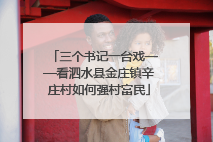 三个书记一台戏——看泗水县金庄镇辛庄村如何强村富民