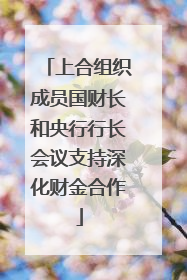 上合组织成员国财长和央行行长会议支持深化财金合作