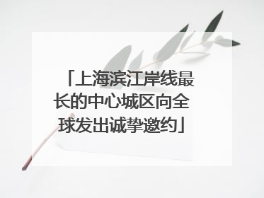 上海滨江岸线最长的中心城区向全球发出诚挚邀约