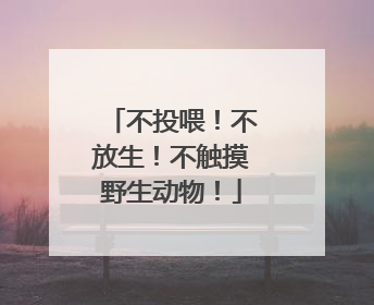 不投喂！不放生！不触摸野生动物！