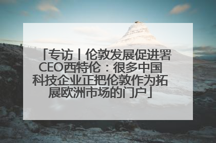 专访丨伦敦发展促进署CEO西特伦：很多中国科技企业正把伦敦作为拓展欧洲市场的门户