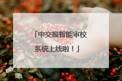 中交报智能审校系统上线啦！