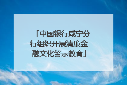 中国银行咸宁分行组织开展清廉金融文化警示教育