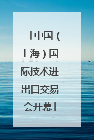 中国（上海）国际技术进出口交易会开幕