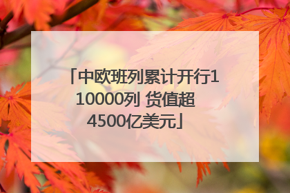 中欧班列累计开行110000列 货值超4500亿美元