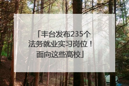 丰台发布235个法务就业实习岗位！面向这些高校