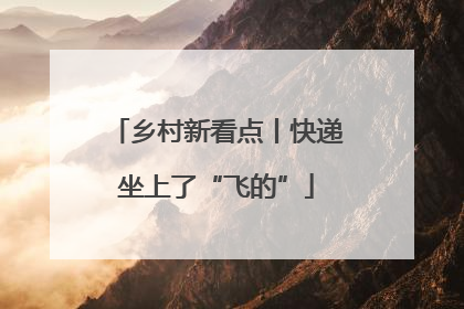 乡村新看点丨快递坐上了“飞的”
