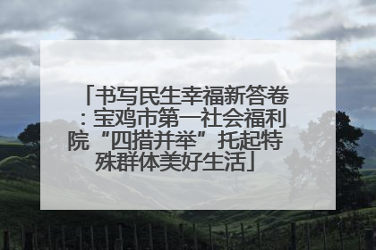 书写民生幸福新答卷：宝鸡市第一社会福利院“四措并举”托起特殊群体美好生活