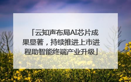 云知声布局AI芯片成果显著，持续推进上市进程助智能终端产业升级