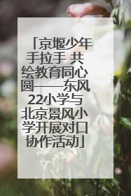 京堰少年手拉手 共绘教育同心圆——东风22小学与北京景风小学开展对口协作活动